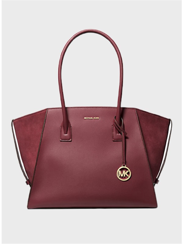 Сумка Michael Kors Avril Large Leather and Suede Tote Oxblood