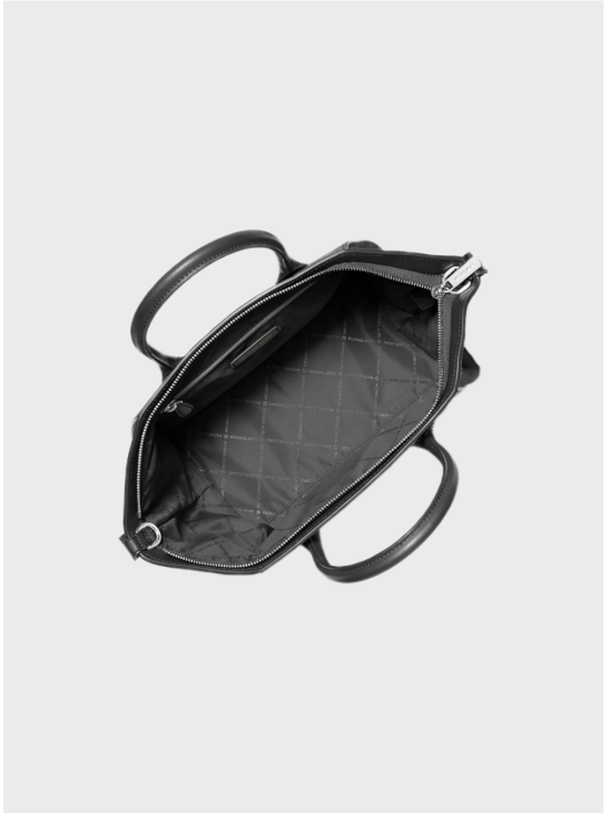 Сумка Michael Kors Avril Medium Leather and Suede Satchel Black/Silver