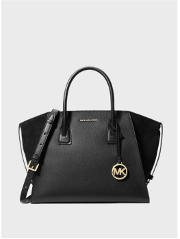 Сумка Michael Kors Avril Medium Leather and Suede Satchel Black