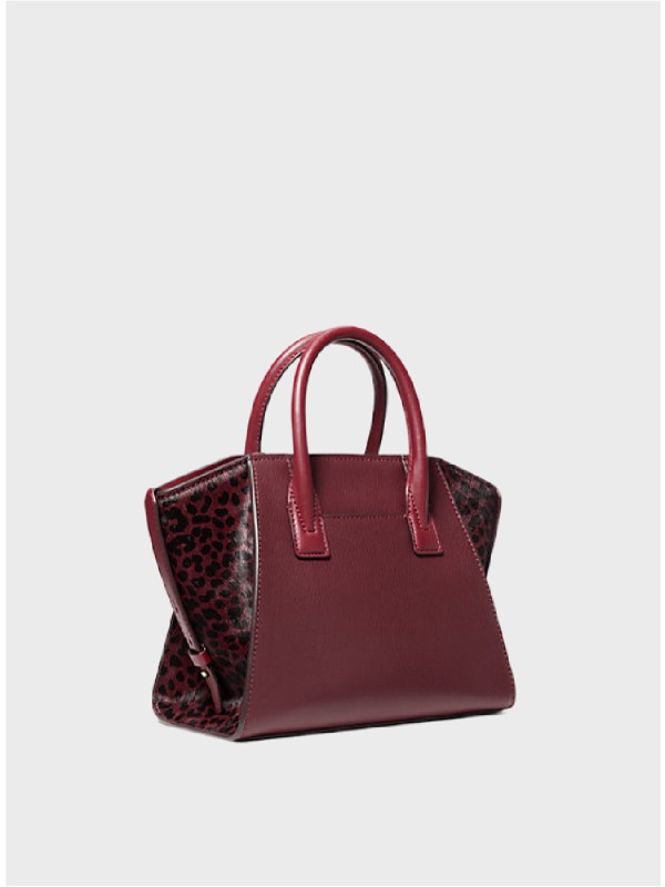 Сумка Michael Kors Avril Small Leather and Cheetah Print Calf Hair Oxblood Multi