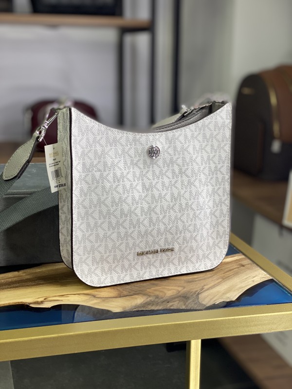 Cумка Michael Kors Briley Messenger White logo