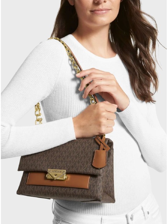 Cумка Michael Kors Cece Medium Leather Shoulder Bag Brown Logo