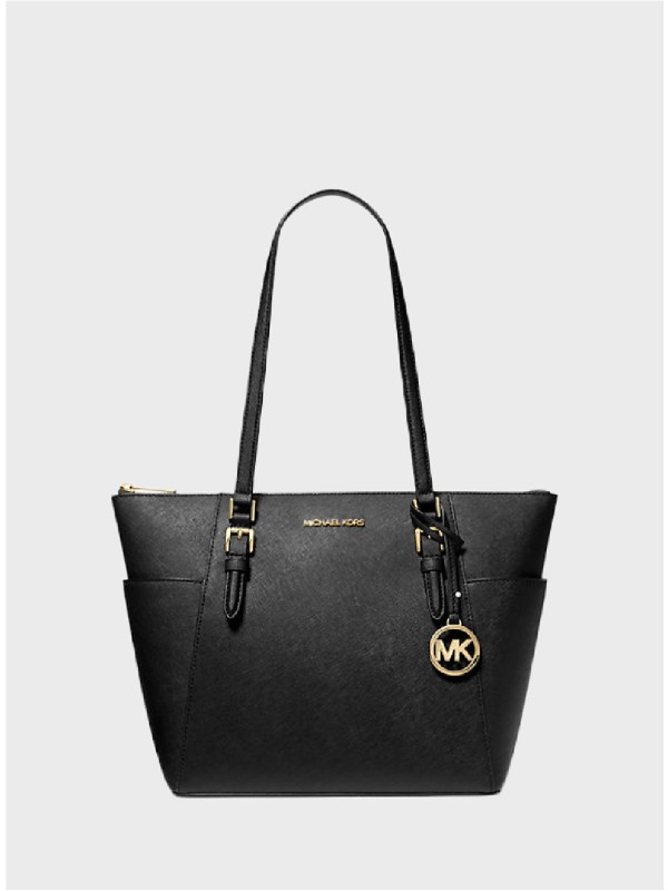 Cумка Michael Kors Charlotte Large Saffiano Leather Top-Zip Tote Black