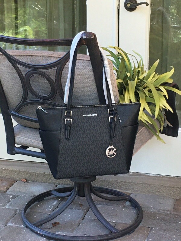 Cумка Michael Kors Charlotte SignatureTote Black logo