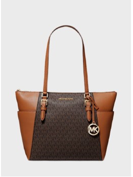 Cумка Michael Kors Charlotte Signature MK Tote Brown logo