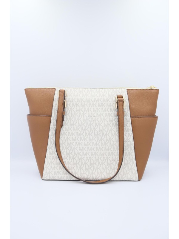 Cумка Michael Kors Charlotte Signature MK Tote Vanilla logo