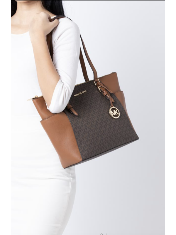 Cумка Michael Kors Charlotte Signature MK Tote Vanilla logo