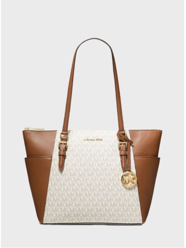 Cумка Michael Kors Charlotte Signature MK Tote Vanilla Logo