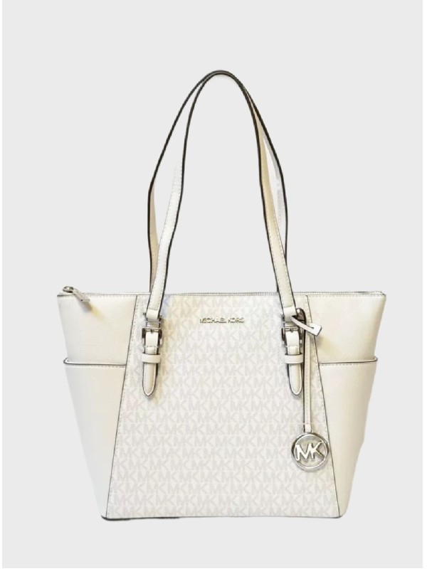 Cумка Michael Kors Charlotte Signature MK Tote White Logo