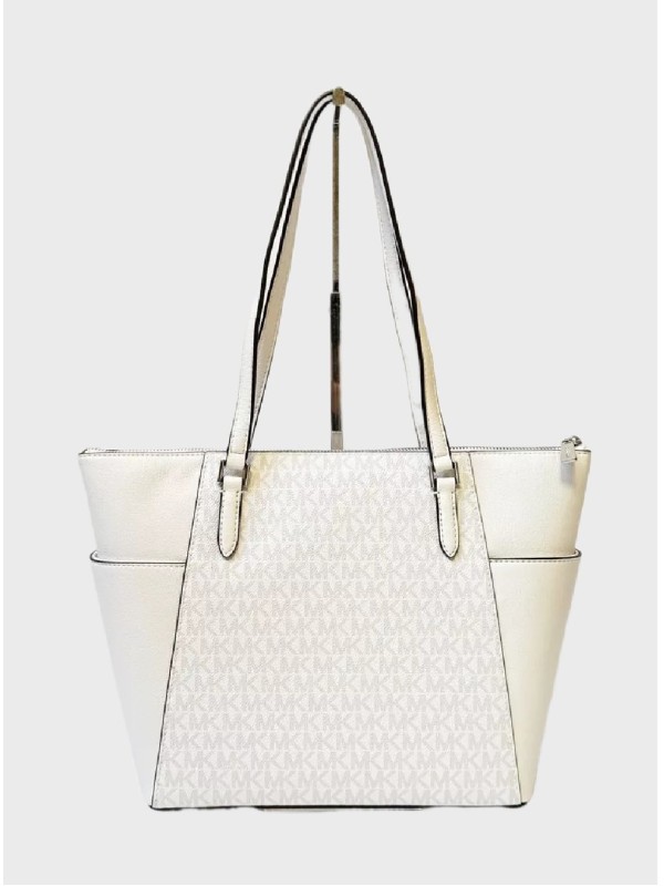 Cумка Michael Kors Charlotte Signature MK Tote White Logo