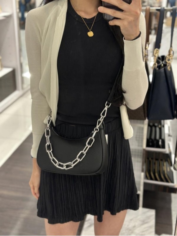 Cумка Michael Kors Cora mini Black silver