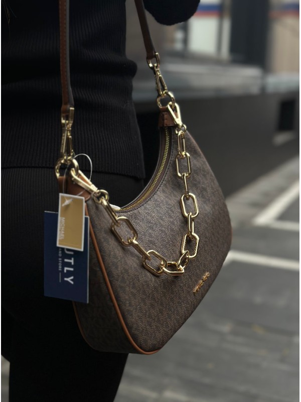 Сумка Michael Kors Cora Medium Brown logo