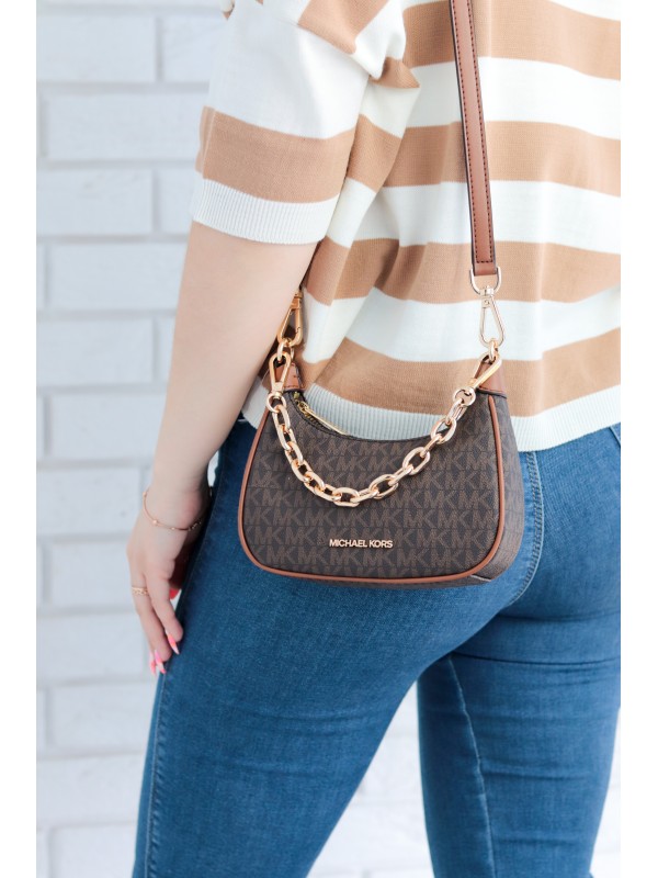 Cумка Michael Kors Cora Mina Hobo Brown logo