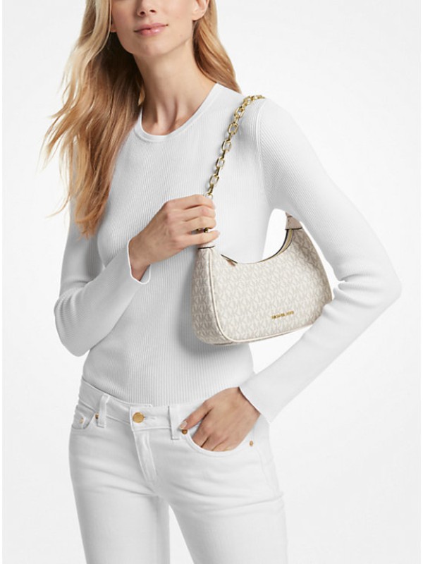 Cумка Michael Kors Cora Hobo Mini, White Logo