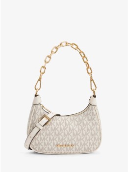 Cумка Michael Kors Cora Hobo Mini, White Logo