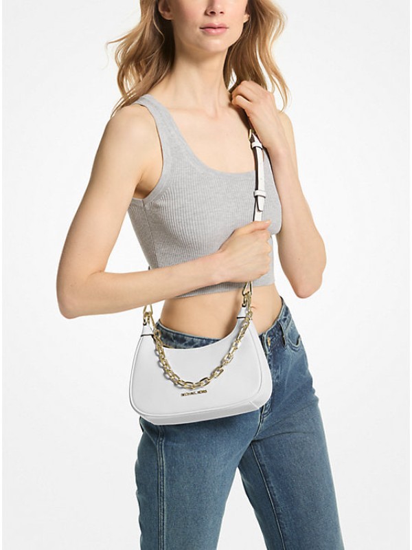 Сумка Michael Kors Cora Medium Pebbled Leather Shoulder Bag White