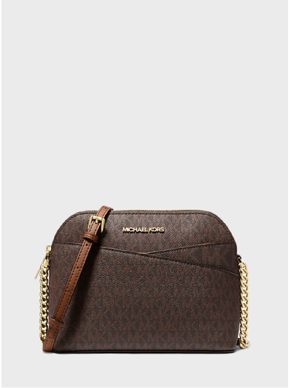 Сумка Michael Kors Jet Set Travel Medium Dome Crossbody Brown Logo