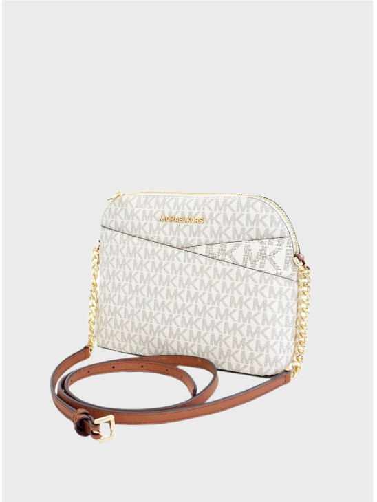 Сумка Michael Kors Jet Set Travel Medium Dome Crossbody Bag Vanilla logo