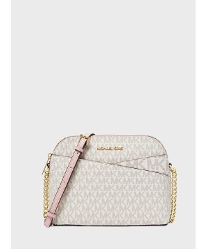 Сумка Michael Kors Jet Set Travel Medium Dome Crossbody Vanilla/Pink logo