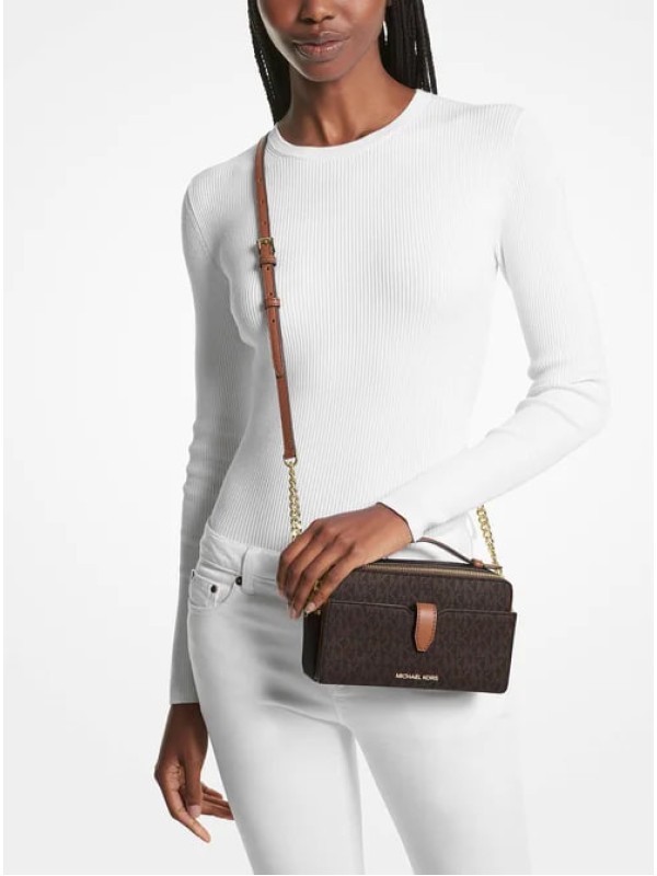 Cумка Michael Kors Handbag Double Zip Brown Logo