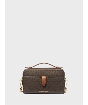 Cумка Michael Kors Handbag Double Zip Brown Logo