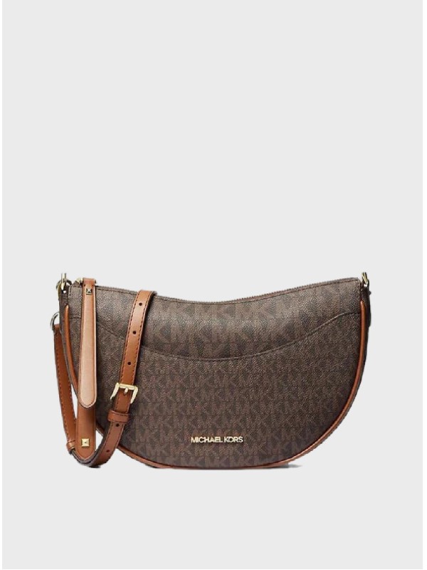 Cумка Michael Kors Dover Half Moon Mini Brown Logo