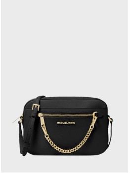 Cумка Michael Kors East West Zip Chain Crossbody Black/Gold