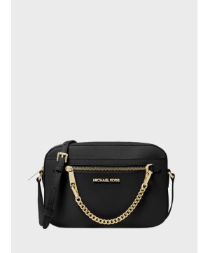 Cумка Michael Kors East West Zip Chain Crossbody Black/Gold