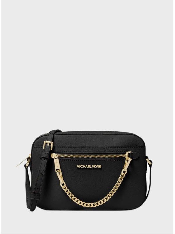 Cумка Michael Kors East West Zip Chain Crossbody Black/Gold