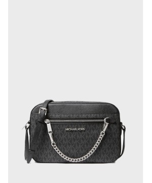 Cумка Michael Kors East West Zip Chain Crossbody Black logo