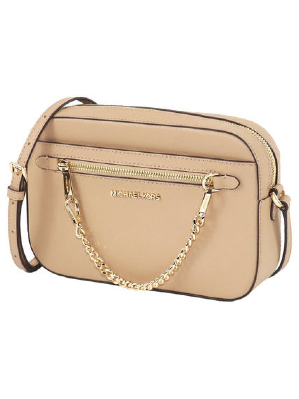 Cумка Michael Kors East West Zip Chain Crossbody Camel