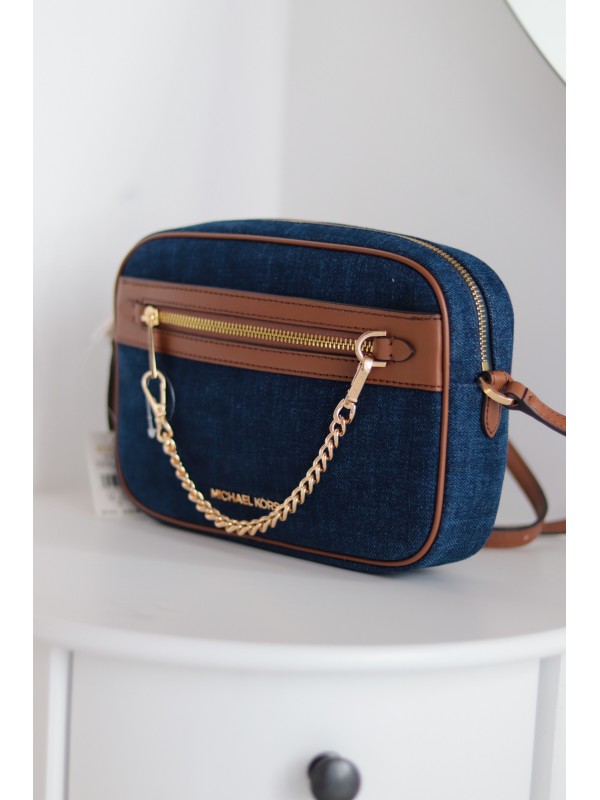 Cумка Michael Kors East West Zip Chain Crossbody Denim 