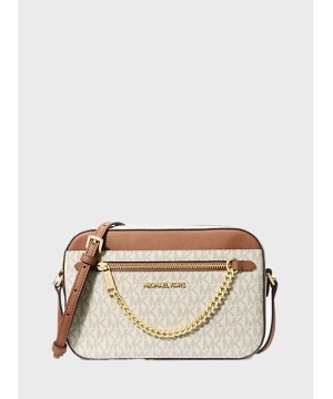 Cумка Michael Kors East West Zip Chain Crossbody Vanilla Logo