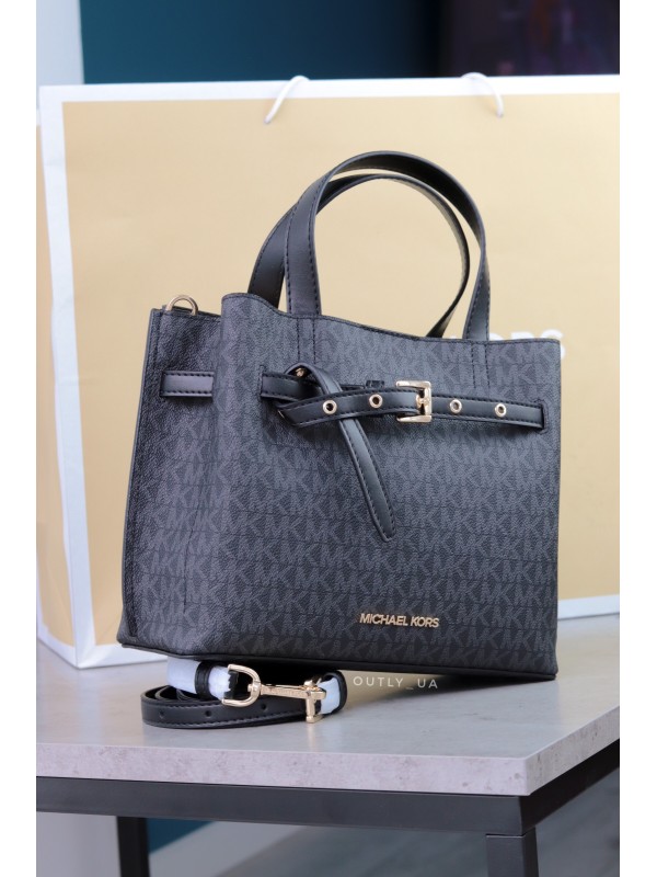 Сумка Michael Kors Emilia Small Satchel Black Logo