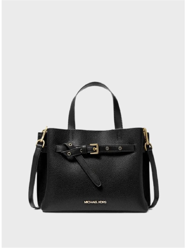 Cумка Michael Kors Emilia Small Leather Satchel Black Gold