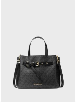 Cумка Michael Kors Emilia Small Satchel Black Logo