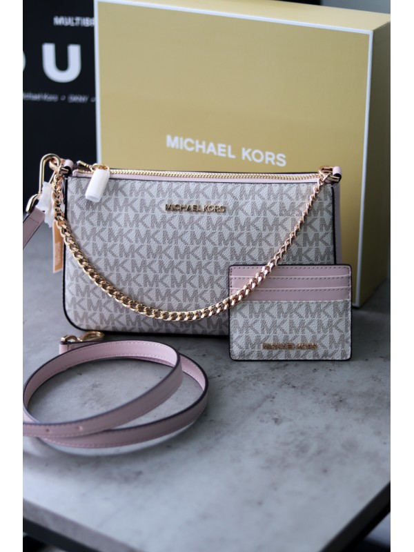 Подарочный набор Michael Kors Gift box Jet Set travel+cardholder Vanilla logo