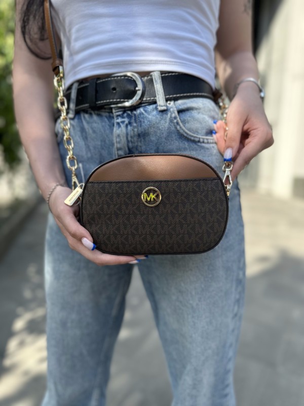 Cумка Michael Kors Jet Set Glam Brown logo