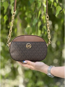 Cумка Michael Kors Jet Set Glam Brown logo