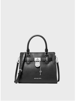 Сумка Michael Kors Hamilton Small Leather Black/Silver