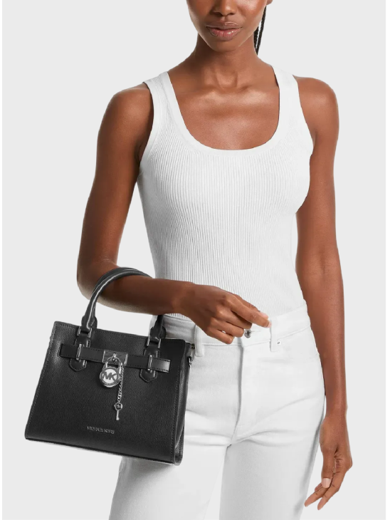 Сумка Michael Kors Hamilton Small Leather Black/Silver