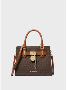 Сумка Michael Kors Hamilton Medium Saffiano Leather Satchel Brown Logo