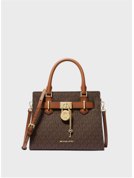 Сумка Michael Kors Hamilton Medium Saffiano Leather Satchel Brown Logo