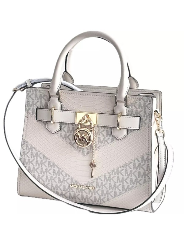 Сумка Michael Kors Hamilton Light Cream Multi MK Logo