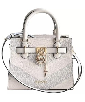 Сумка Michael Kors Hamilton Light Cream Multi MK Logo