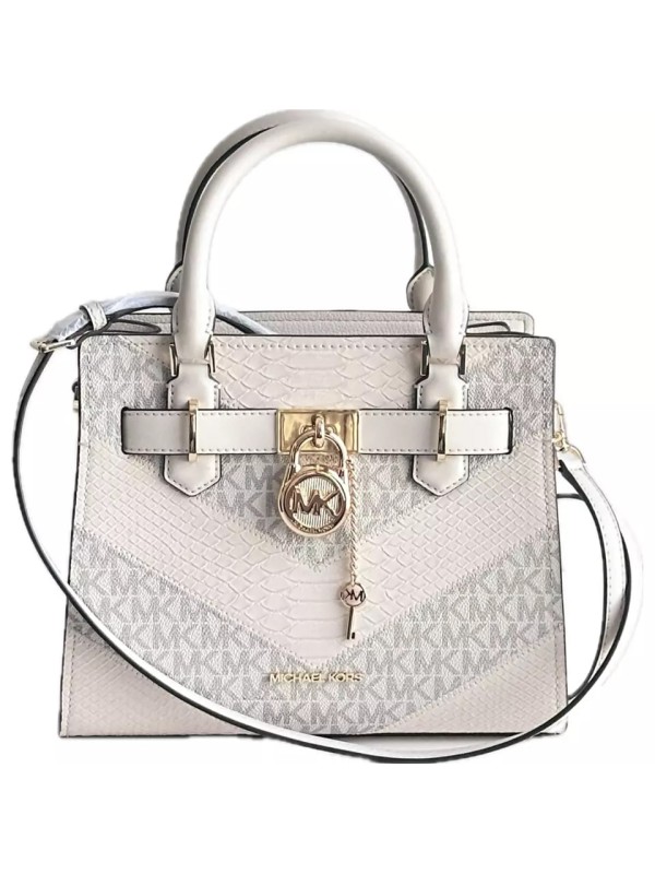 Сумка Michael Kors Hamilton Light Cream Multi MK Logo