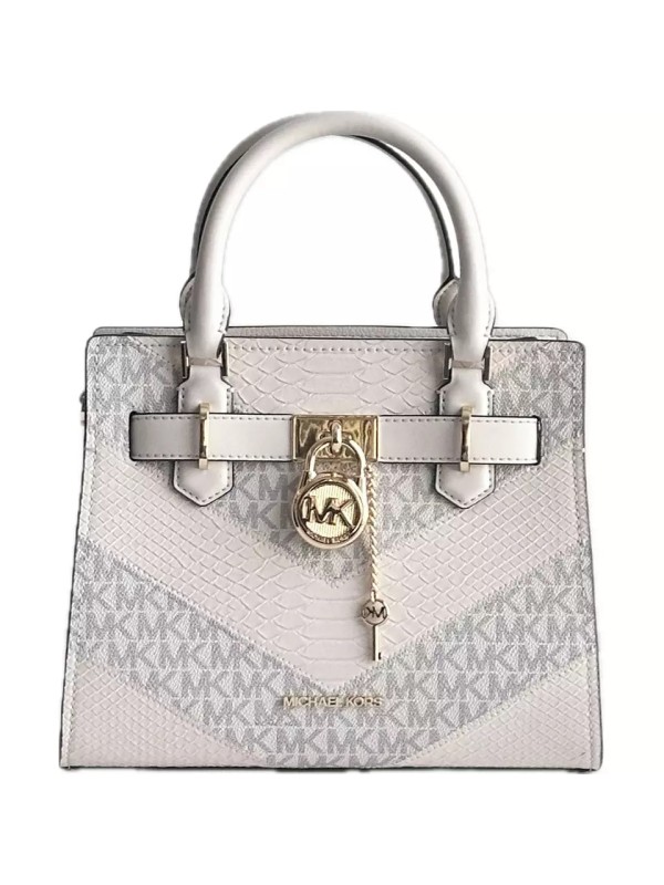 Сумка Michael Kors Hamilton Light Cream Multi MK Logo