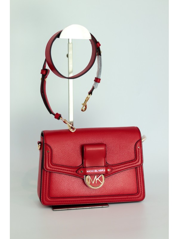 Cумка Michael Kors Jessie Medium Pebbled Leather Shoulder Bag Red