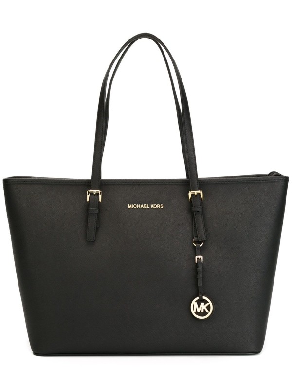 Cумка Michael Kors Jet Set Travel Saffiano Leather Top-Zip Tote Bag Black