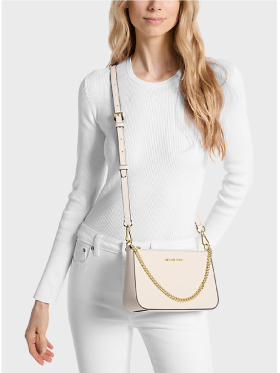 Сумка Michael Kors Jet Set Medium Saffiano Leather Crossbody Cream